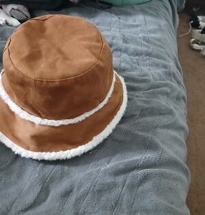 Source Unknown Brown and White Bucket Hat